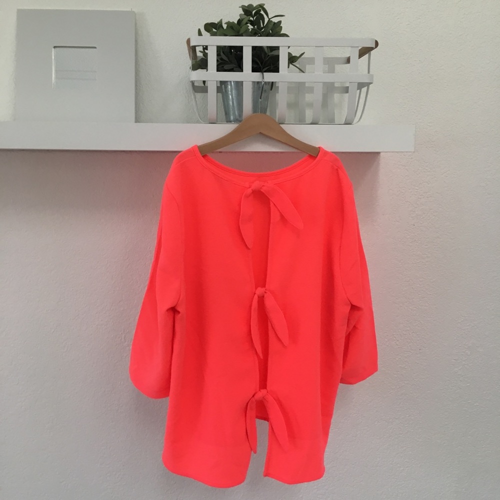 🌿 ELODIE NEON CORAL SUMMER TOP - Picture 2 of 3